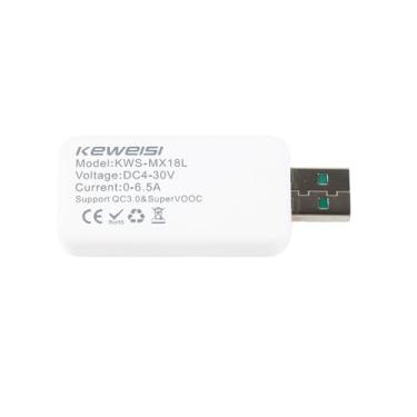 Imagem de Fafeicy Testador USB de Tela Colorida Testador Multifuncional de Tensão de Atribuição de LCD para Medir a Capacidade Bateria, Testadores de Capacidade USB de Conexão Simples para Uso Inicial (Branco)