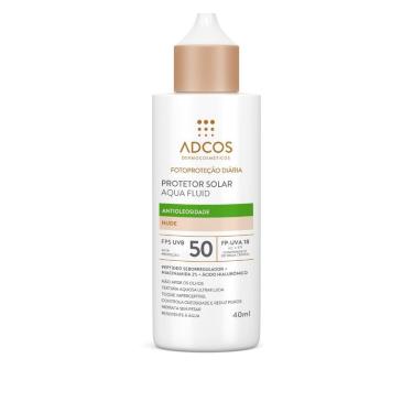 Imagem de Protetor Solar Adcos Fotoproteção Diária Aqua Fluid Antioleosidade cor Nude FPS 50 com 40ml