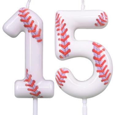 Imagem de Velas de aniversário (beisebol, número 15)