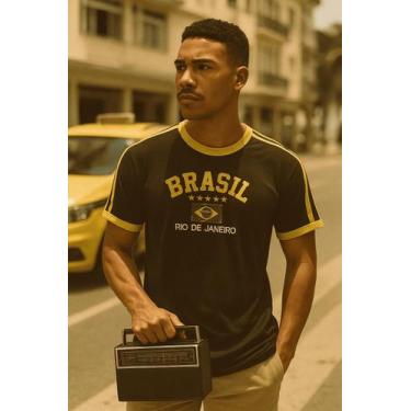 Imagem de Camisa do Brasil Bordada Adulto Unissex - ToJoia18k, Azul marinho, PP