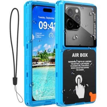 Imagem de Capa de telefone impermeável, capa de telefone de mergulho subaquático para iPhone 16/15/14/13 Pro Max, Samsung Galaxy S25/S24/S23 Ultra, Google/Moto até 6,9 polegadas (azul)