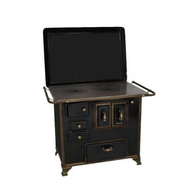 Imagem de Fogão a Lenha 03 Barroco Preto Gabinete Com Tampa 3BGDTPR Met.Venâncio