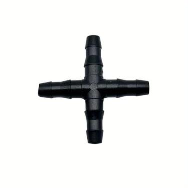 Imagem de 20 peças de conectores cruzados de irrigação para mangueira de 4/7 mm, acessórios de irrigação por gotejamento de 1/4 polegada, acoplamento de 4 vias para tubo de 1/10.2 cm, vaso de flores, horta