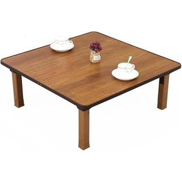Imagem de Mesa De Café Dobrável Quadrada De Estilo Japonês, Mesa De Chão Mesa Baixa Para Sentar No Chão, Mesa De Jantar, Mesa De Estudo, Mesa Pequena Para Quarto De Tatami Janela De Chá, 80x80cm