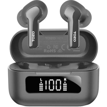 Imagem de Fones de ouvido sem fio com cancelamento ativo de ruído TOZO NC2 Hybrid, fones de ouvido intra-auriculares com detecção de ruído ANC, fones de ouvido estéreo Bluetooth 5.2 à prova d'água IPX6, fone de ouvido com graves profundos Premium Immersive Sound, Preto