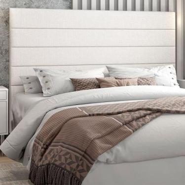 Imagem de Cabeceira para Cama Box Casal 140cm Veso Bouclé Off White - Sallar Hom
