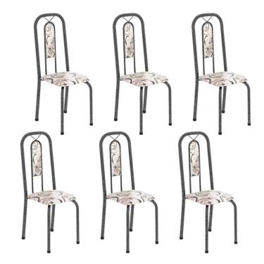 Imagem de Cadeiras para Sala de Jantar 6 Unidades Lívia Arabesco/ Mart Prata
