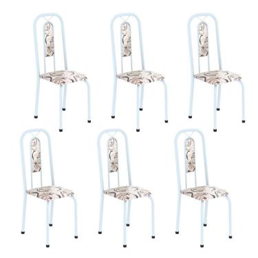 Imagem de Cadeiras para Sala de Jantar 6 Unidades Lívia Arabesco/ Branco