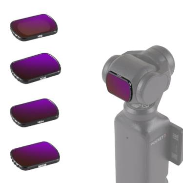 Imagem de FOTGA Kits de filtro de lente magnética ND8 + ND32 + ND64 + ND128 para DJI Osmo Pocket 3, vidro óptico HD, revestimento múltiplo