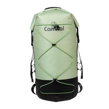 Imagem de kowaku Mochila seca para mergulho 40L, bolsa seca para equipamentos, flutuação para natação, separação molhada e para pesca, acampamento, vela, montanhismo, Verde