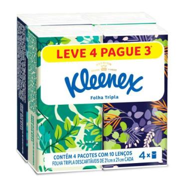 Imagem de Lenço de Papel Kleenex Premium Folha Tripla Leve 4 Pague 3 Unidades