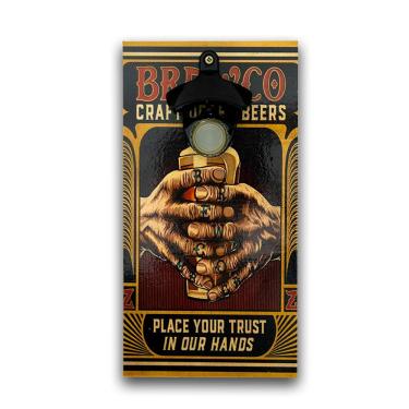 Imagem de Abridor Garrafas Parede Bebida Brewco Mdf Com Imã 25x13 Cm