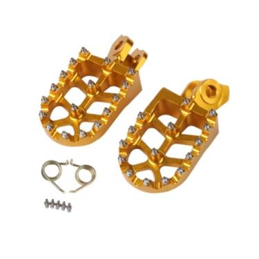 Imagem de Generic Conjunto de apoios para os pés do motor, apoios para os pés largos, leves e antiderrapantes para motocicletas, pedais para Tenere XT660R, Ouro