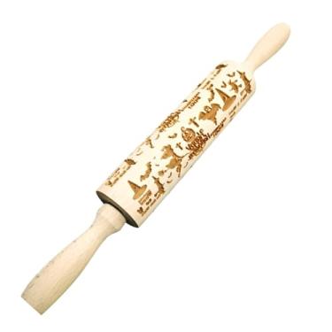 Imagem de YWJLQH Rolo de massa de madeira em para decoração de cozinha, carimbos para biscoitos faça você mesmo, rolo de massa para biscoitos e waffles para, Chapéu
