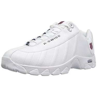 Imagem de K-Swiss Tênis masculino St329 CMF, Branco/azul marinho/vermelho, 11.5