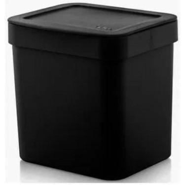 Imagem de Lixeira Cozinha 4,7L Com Suporte Fixação Parede Suspensa