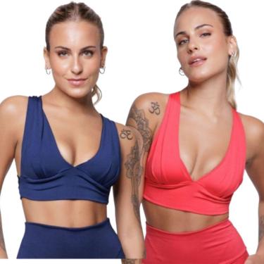 Imagem de KIT 2 Top Bojo Suplex Liso Serra e Mar Roupa Para Academia Treino Moda Fitnees-Feminino