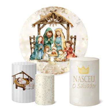 Imagem de Trio Capas Cilindro + Painel Sublimado 1,50m Natal (K1NAT069)