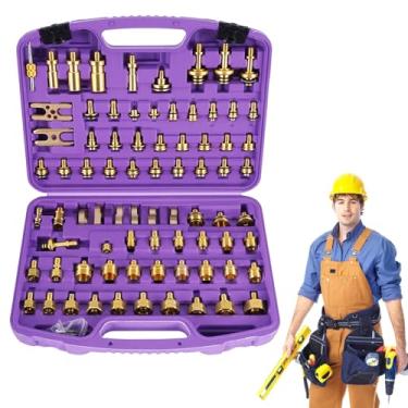 Imagem de YJINGRUI Kit de teste de vazamento de ar condicionado automotivo de 77 peças, ferramentas de reparo de ar condicionado automotivo, detector de vazamento de ar condicionado, kit universal de teste de