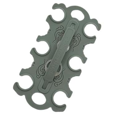 Imagem de Bothyi Suporte para garrafas de vinho com 6 latas, reutilizável, profissional, economizador de espaço, porta-bebidas, para quintal, dormitório, escritório, Verde