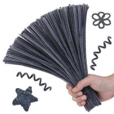 Imagem de Limpadores de cachimbo Hssugi 100PCS Christmas Craft Supplies Grey