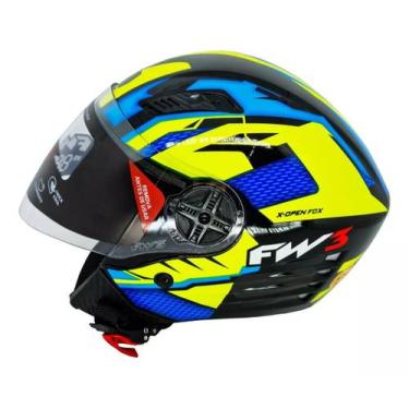 Imagem de Capacete Para Moto Aberto X Open Up Fox Fw3 Óculos Interno, 60, Amarel