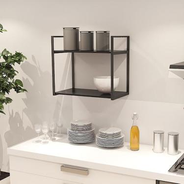 Imagem de Prateleira Industrial Parede ou Suspensa Aço e Madeira 50x40x60cm - Do