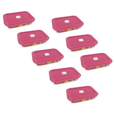 Imagem de Pote de Vidro Retangular Facilita Marmita 750ML Marinex 8Un - NADIR FI