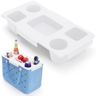 Imagem de Acessório de bandeja superior para bolsa Bogg GG – Suporte de copo de EVA resistente à água e inserção organizadora de lanches – Serve para copos Stanley, telefone e suporte de bebida para praia