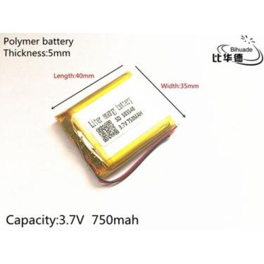 Imagem de Bateria C/2 Fios  3,7v 750mah  5mm X 35mm X 40mm  Nova  - bgb