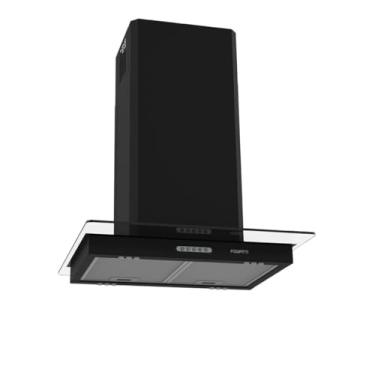 Imagem de Coifa Exasutor Ilha Vidro Reto 60cm Black Fogatti 4 a 5 Bocas 220V