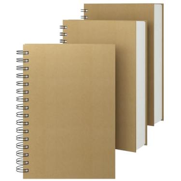 Imagem de EUSOAR Caderno espiral A5, pacote com 3 blocos de escrita A5 14 x 21 cm, capa dura, pautado na faculdade, 240 páginas (120 folhas) Caderno profissional para anotações, escola, negócios, escritório