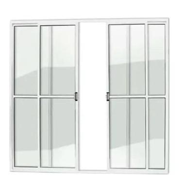 Imagem de Porta Sacada 4 Folhas Aluminio Branco C/Trinco 2,10x1,50 