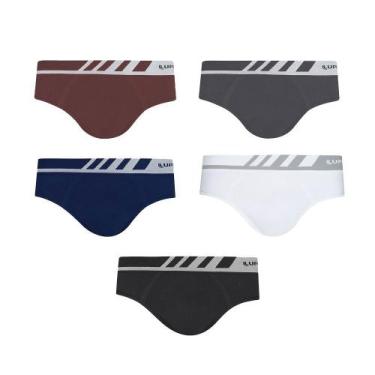 Imagem de Cueca Masculina Lupo Microfibra Slip Kit Com 5  Sem Costura, GG, Sorti