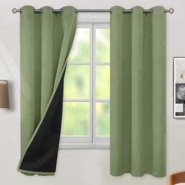 Imagem de Conjunto de 2 painéis Blackout Curtains BGment Grass Green 160x160cm