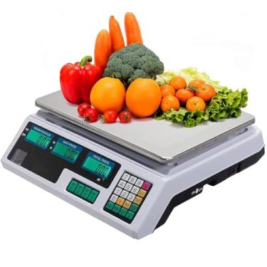 Imagem de 40kg / 1g 40kg / 2g 40kg / 5g Preço Digital Balança De Computação Eletrônica Para Balanças De Mercado De Frutas Vegetais Balanças De Mesa Balanças De Loja Balanç, White, 40kg/5g