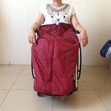 Imagem de Cobertor De Cobertura Para Cadeira De Rodas, Capa Aconchegante Para Cadeira De Rodas Forrada De Lã à Prova D'Água Para Pacientes Com Zíper, Red