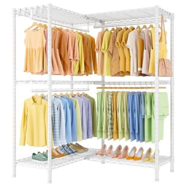 Imagem de ULIFHOME E15 Rack de roupas em forma de L para canto