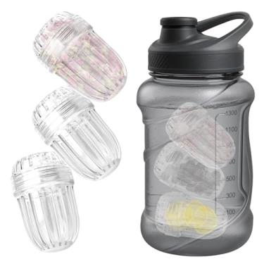 Imagem de 3 cestas grandes de infusor de chá com tampa, filtro removível de malha de plástico para chá, café e frutas soltas, compatível com a maioria das garrafas e copos de boca larga, infusor de chá