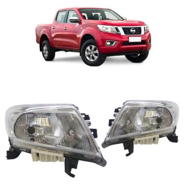 Imagem de Farol Dianteiro Frontier 2017 2018 2019 2020 2021 Máscara Cromada Lent