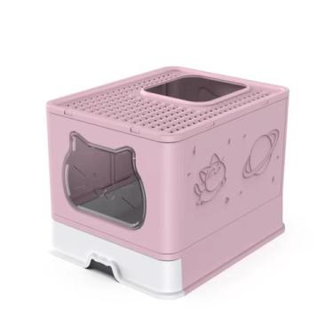 Imagem de Caixa Areia Fechada Banheiro Toalete Sanitário Gato Pet Com Pá Coletor