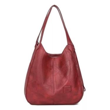 Imagem de Bolsa de couro vintage feminina de grande capacidade - Huion Official 