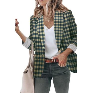 Imagem de Blazer Genhoo Fashion Casual para mulheres de manga 3/4 GG