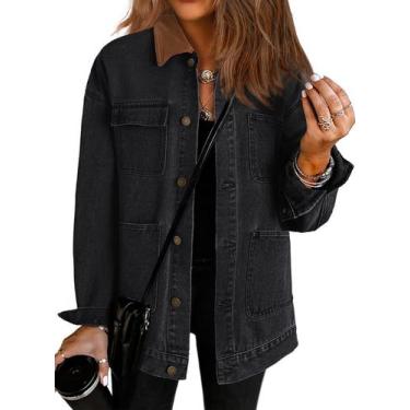 Imagem de Jaqueta Jean Dokotoo Oversized Black Denim para mulheres