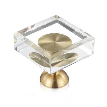 Imagem de Armário Glass Crystal Knobs Guank, pacote com 24, branco, 3 cm, ouro