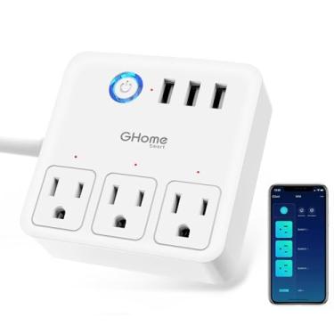 Imagem de Smart Power Strip, protetor contra surtos WiFi funciona com Alexa Google Home, tomadas inteligentes com 3 portas de carregamento USB 3, extensor multi-plugue para viagem, 10 A