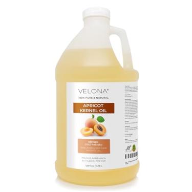 Imagem de velona Óleo de semente de damasco 1 galão | Óleo transportador 100% puro e natural | Refinado, prensado a frio | Cuidados com o cabelo, corpo e pele | Use hoje - aproveite os resultados