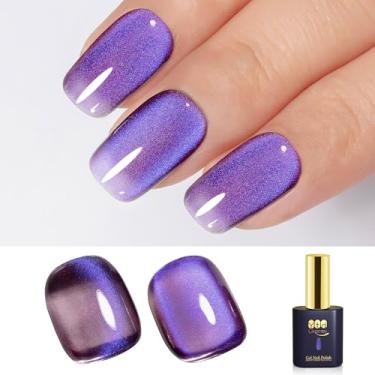 Imagem de YTD Likomey Esmalte de gel Cat Eye, vidro de alto brilho, 15 ml, roxo místico, holográfico, glitter, translúcido, geléia, salão, casa, UV, verniz para unhas com bastão magnético, sem HEMA MY507