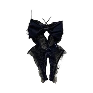 Imagem de Macacão Feminino Sem Mangas, Slim, Costas Descobertas, Saia Mini Pliss