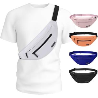 Imagem de MAXTOP Pochete grande, essencial de viagem para mulheres e homens, bolsa transversal, presente de corredor para viagens, ciclismo, caminhada, Branco, Large